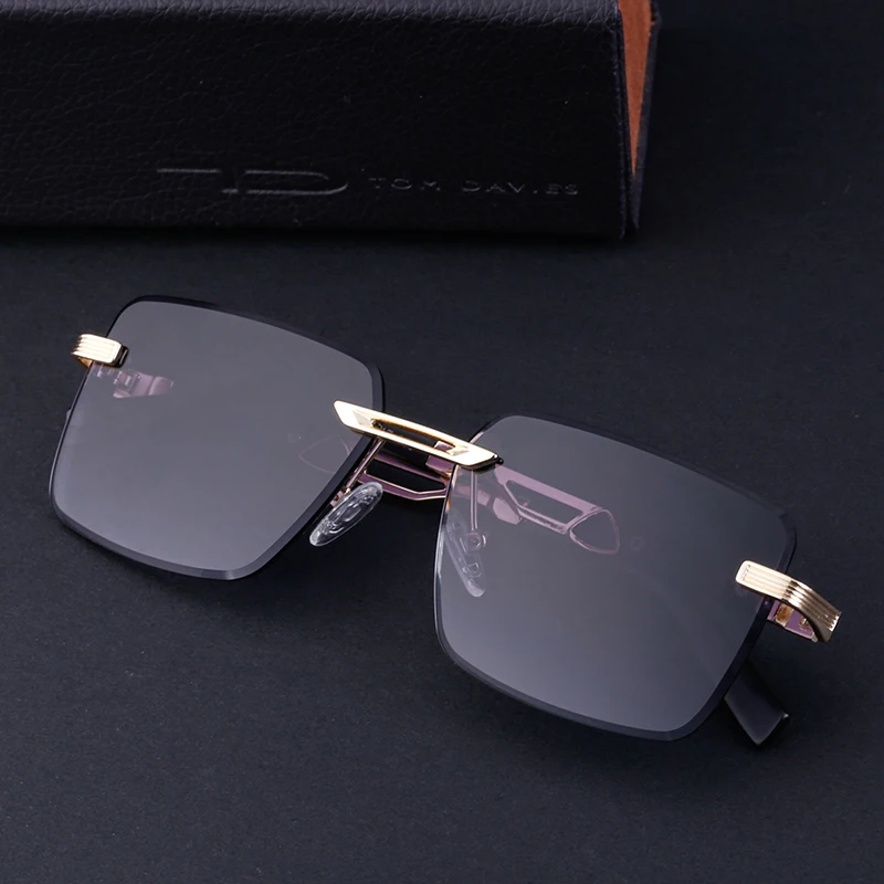 Two Bridge Design Square Metal Shape 2024 New Rimless Vintage