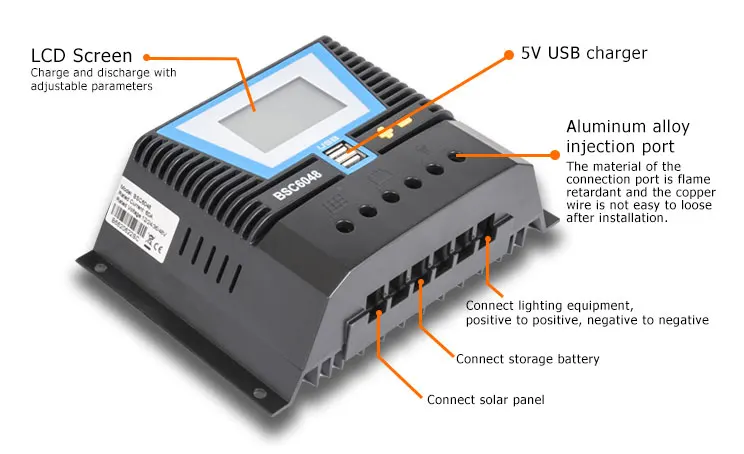 12/24/36/48v pwm solar charger controller 60a