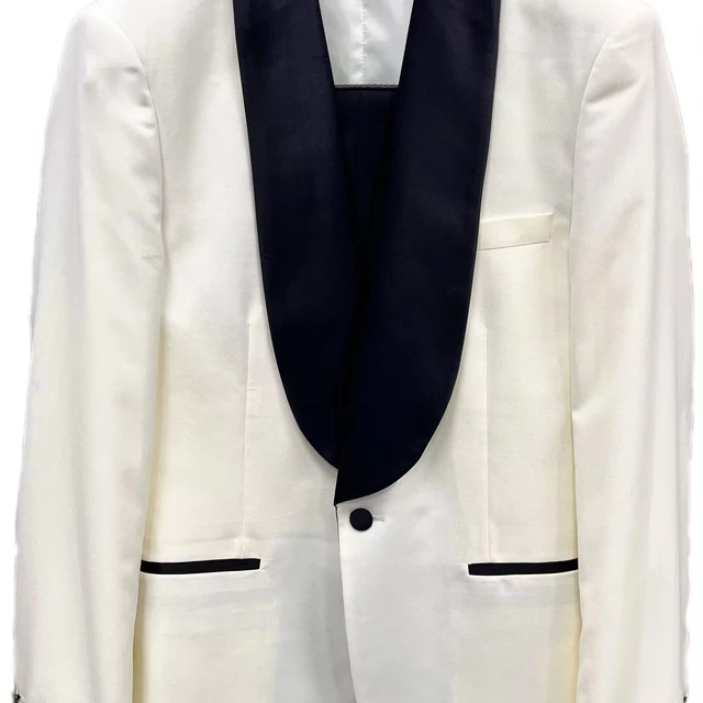 2024 OEM ODM Customization Solid Men's  wedding suits TR white Men satin lapel Luxury 2 or 3 Piece Set suits  Men's dress suits