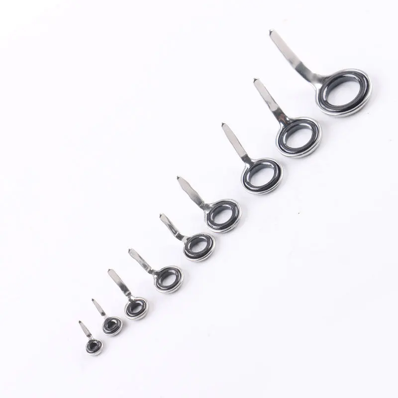 Fishing rod guides set tips top stainless steel rings kit 