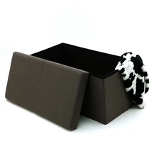 Large Linen Folding Bedroom Footrest Storage Organizer Bench Ottoman Storage Box