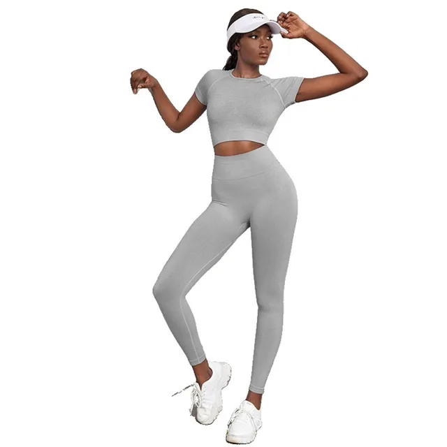 Hot sale seamless sports yoga suits women quick dry fitness clothes high waist hip lift yoga pants suit
