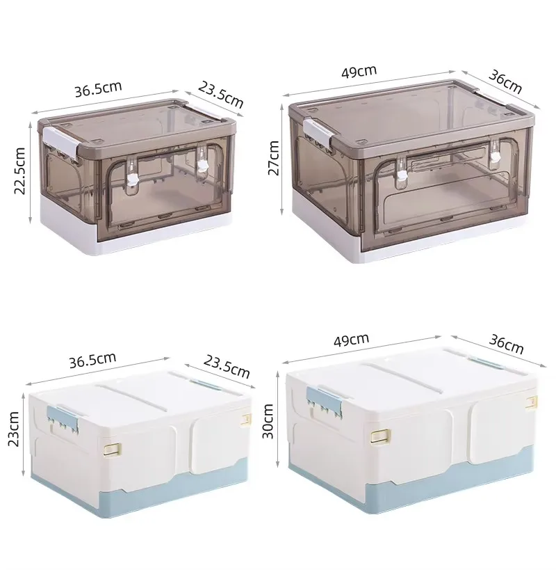 Multifunctional Transparent Double Open Plastic Storage Box Rectangular Detachable Collapsible Camping Folding Rectangle Box factory