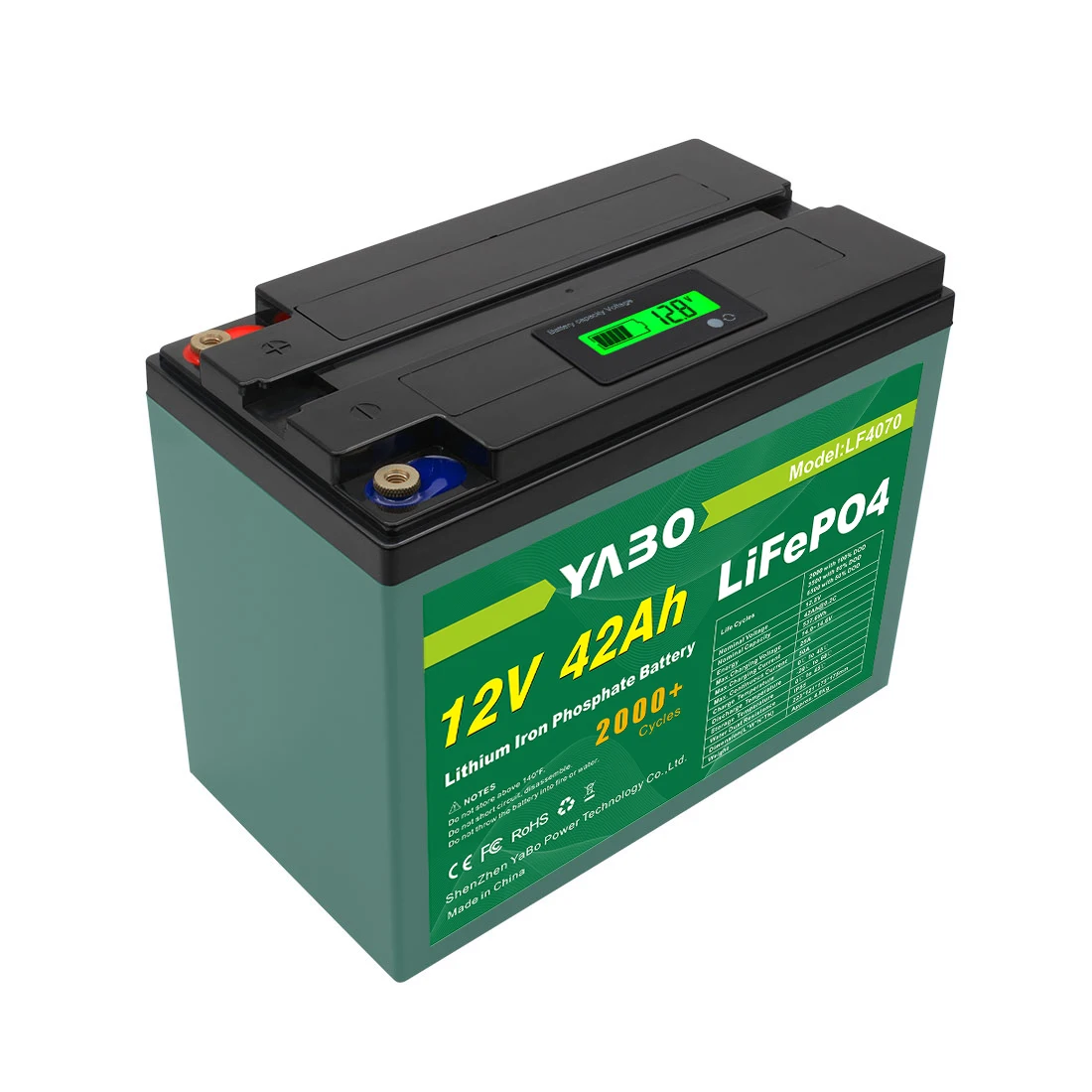 YABO Management System New Design 12V Lithium Batteries Lifepo4 Battery 40Ah Lithium Battery Pack for Solar Systems 12V