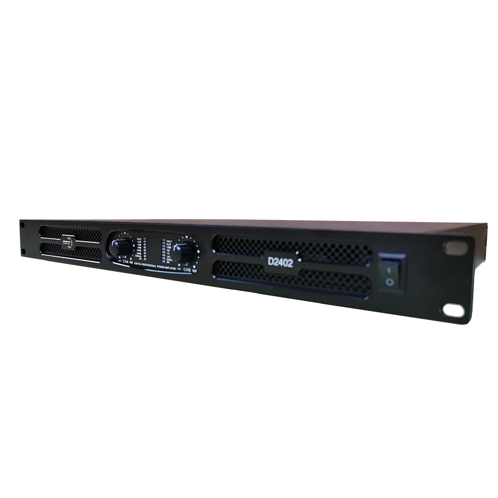 2 Channel 1U Class d Audio Professional Power Amplifier D2402