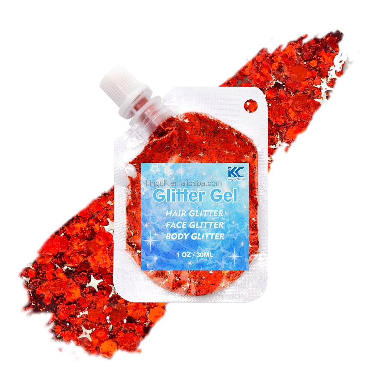 product us warehouses christmas hair glitter gel for childrens and womens body sequins with snowflakes and stars random free eye gem-5