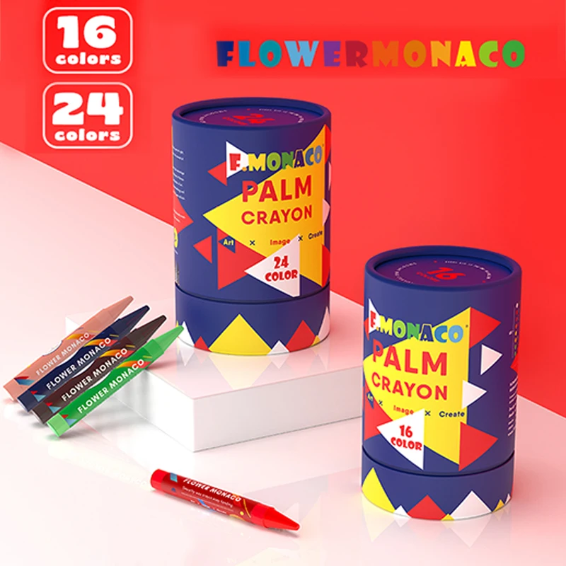 Flower Monaco Jumbo Crayons for Toddlers, Non Toxic, Easy to Hold