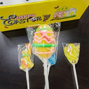 Customized Easter Bunny Lollipop Children's Day Internet Celebrity Snack with Milk Sweet Flavors Perfect Cartoon Holiday Gift
