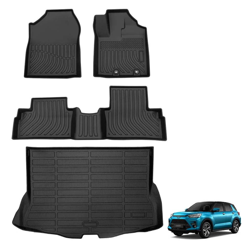 Auto Accessories 3D All Weather TPE Car Floor Mats Cargo Carpets for Toyota Raize 2022