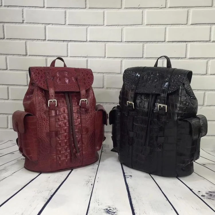 Men Genuine Crocodile Skin Back Pack Custom Leather Designer Backpack -  China Men Backpack and Designer Backpack price