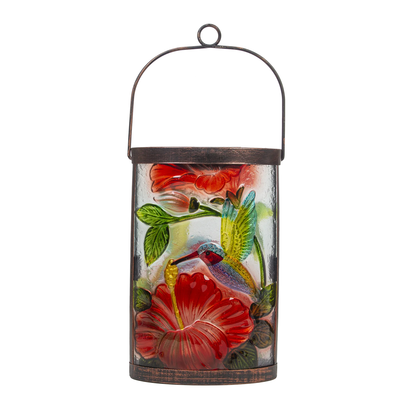 Solar Lantern Glass Hanging Solar Lantern Hummingbird