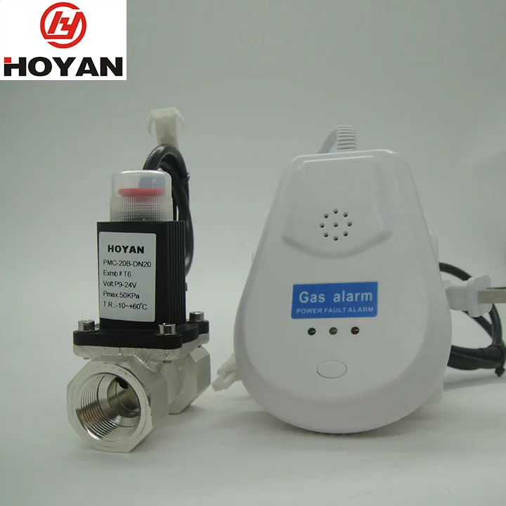 Home Security Alarm System Alarming Leak Gas LPG Natural Gas Emergency Shut Off Solenoid Valve