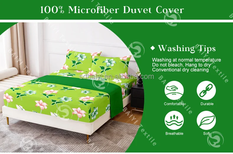 Luxury Cotton Touch Floral Printed Microfiber Bedsheet Comforter Quilt ...