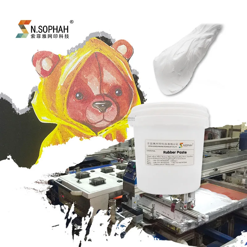 Garment Water Based T Shirt Printing Rubber Paste Textile Printing Chemical Screen Printing Rubber Paste
