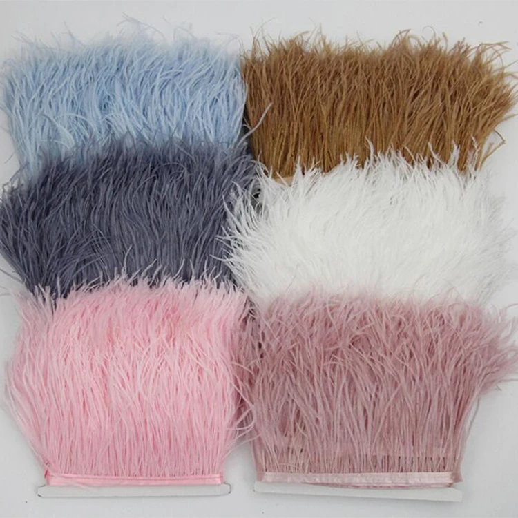 Ostrich Feather Trim: Fashion Feather Trimmings from Italy, SKU 00072842 at  $75 — Buy Luxury Fabrics Online
