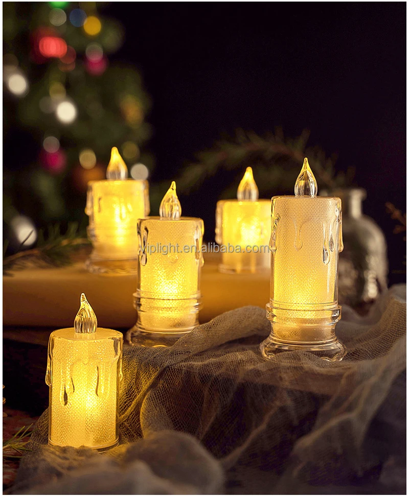 Led Electronic Crystal Candle Tealight Battery Flameless Tea Lights