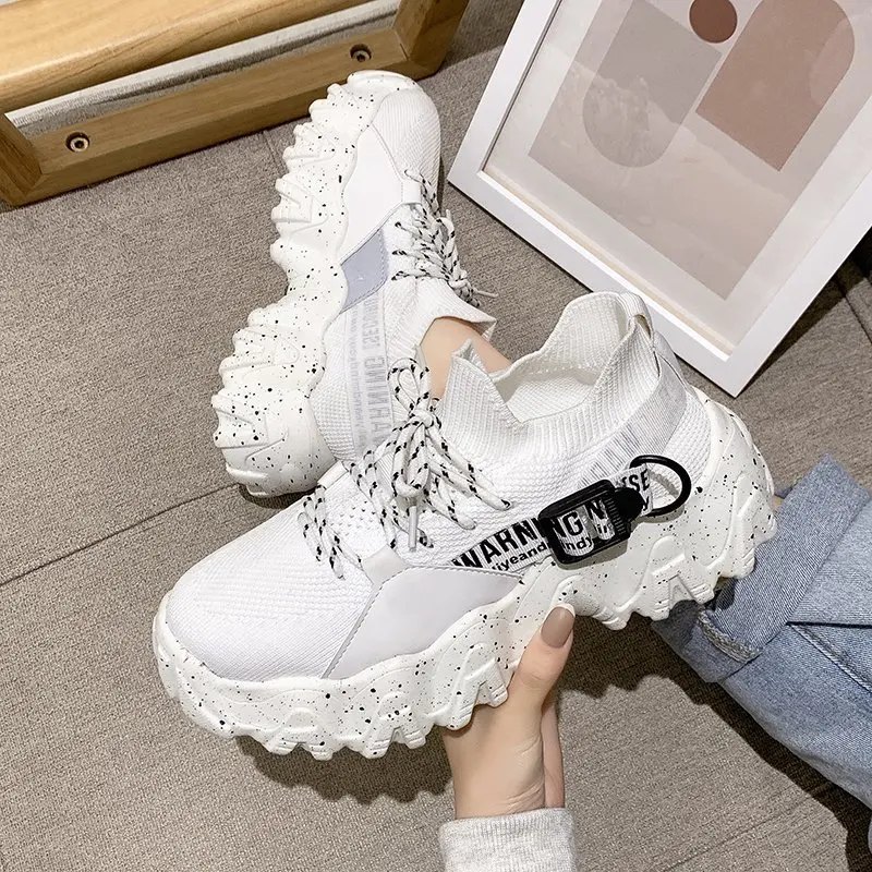 Zapatillas de Deporte de Moda para Mujer Primavera Verano 6CM de Plataforma  Alta Malla Transpirable con Cordones Correa de Plata Low Top White Chunky  Sneakers : Amazon.es: Zapatos y complementos