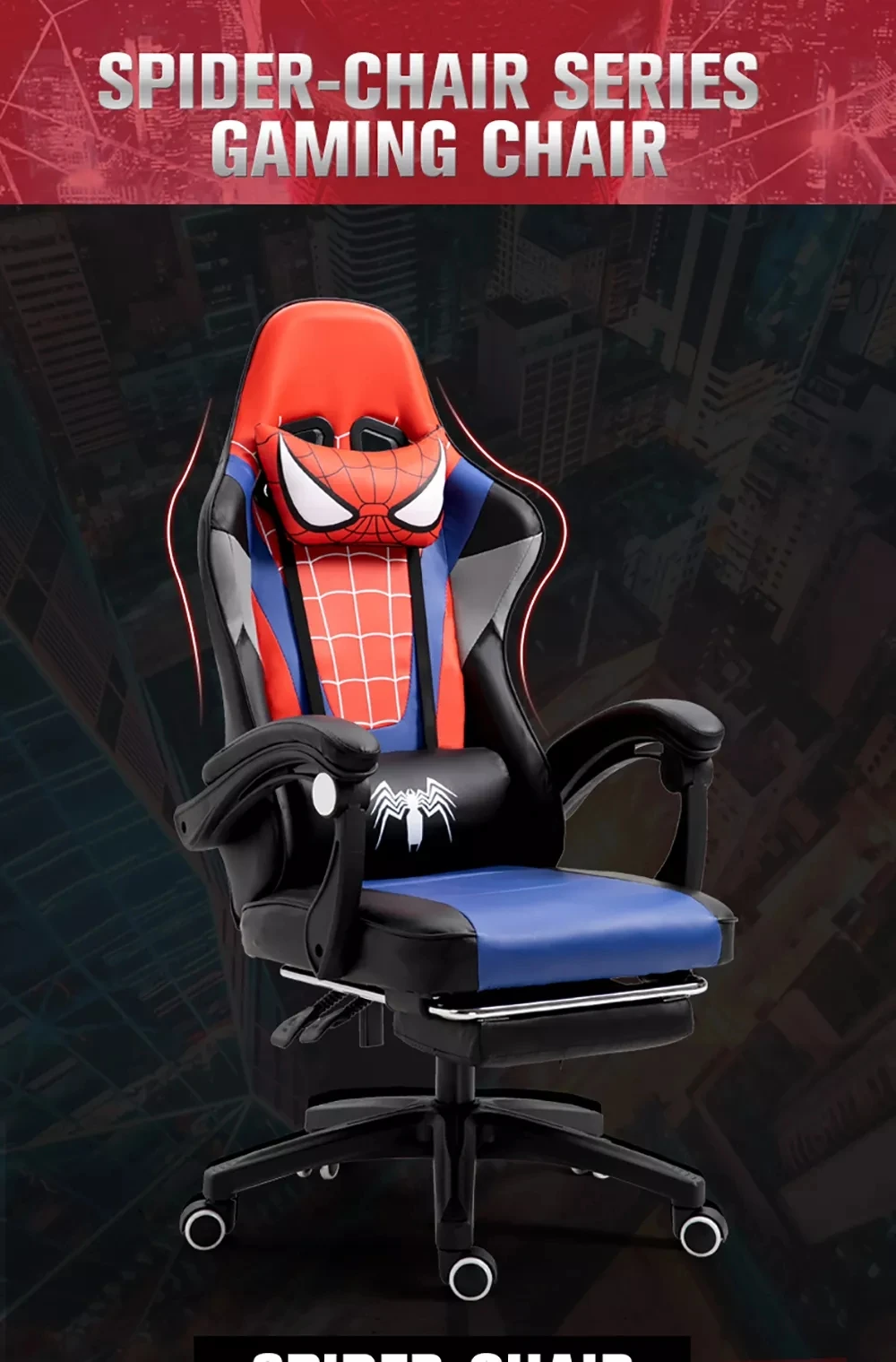 Spiderman Silla De Gamer Tan RPG USA Vibration Motorized