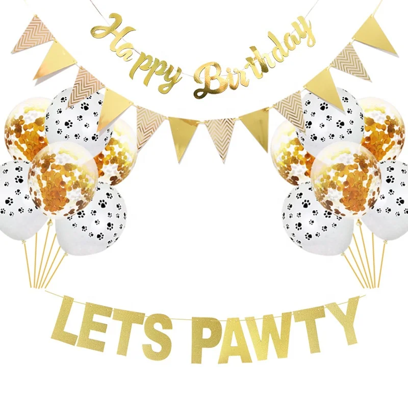 Набор для украшения домашних питомцев, собака, кошка, отпуск, воздушные шары, баннеры на день рождения, товары для вечеринок