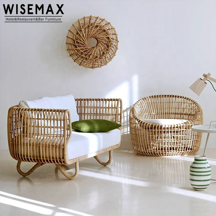 アジアン家具 3人掛けソファー 幅230cm インドネシア製 藤ラタン