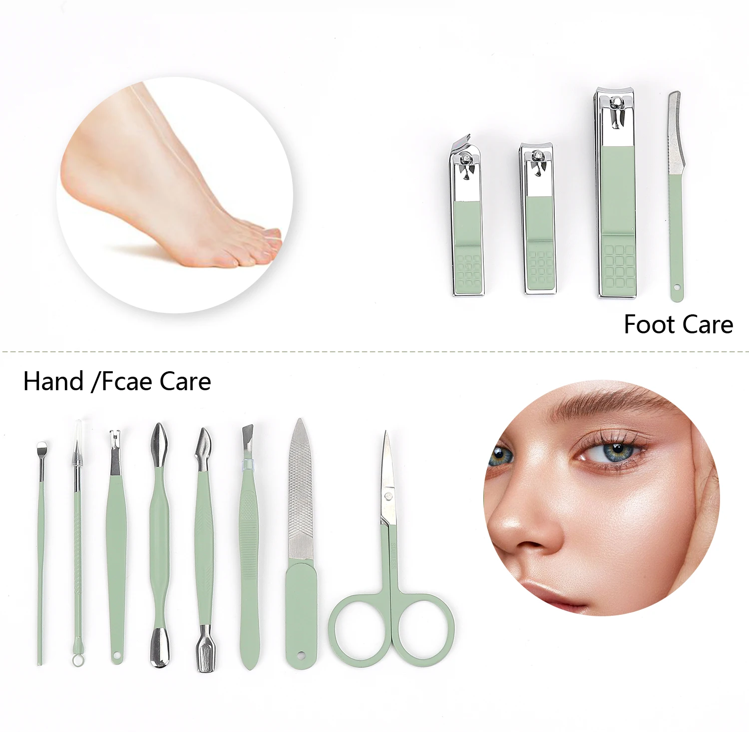 Custom Stainless Steel Nail Grooming Kit Nail Care Kit Manicure Set