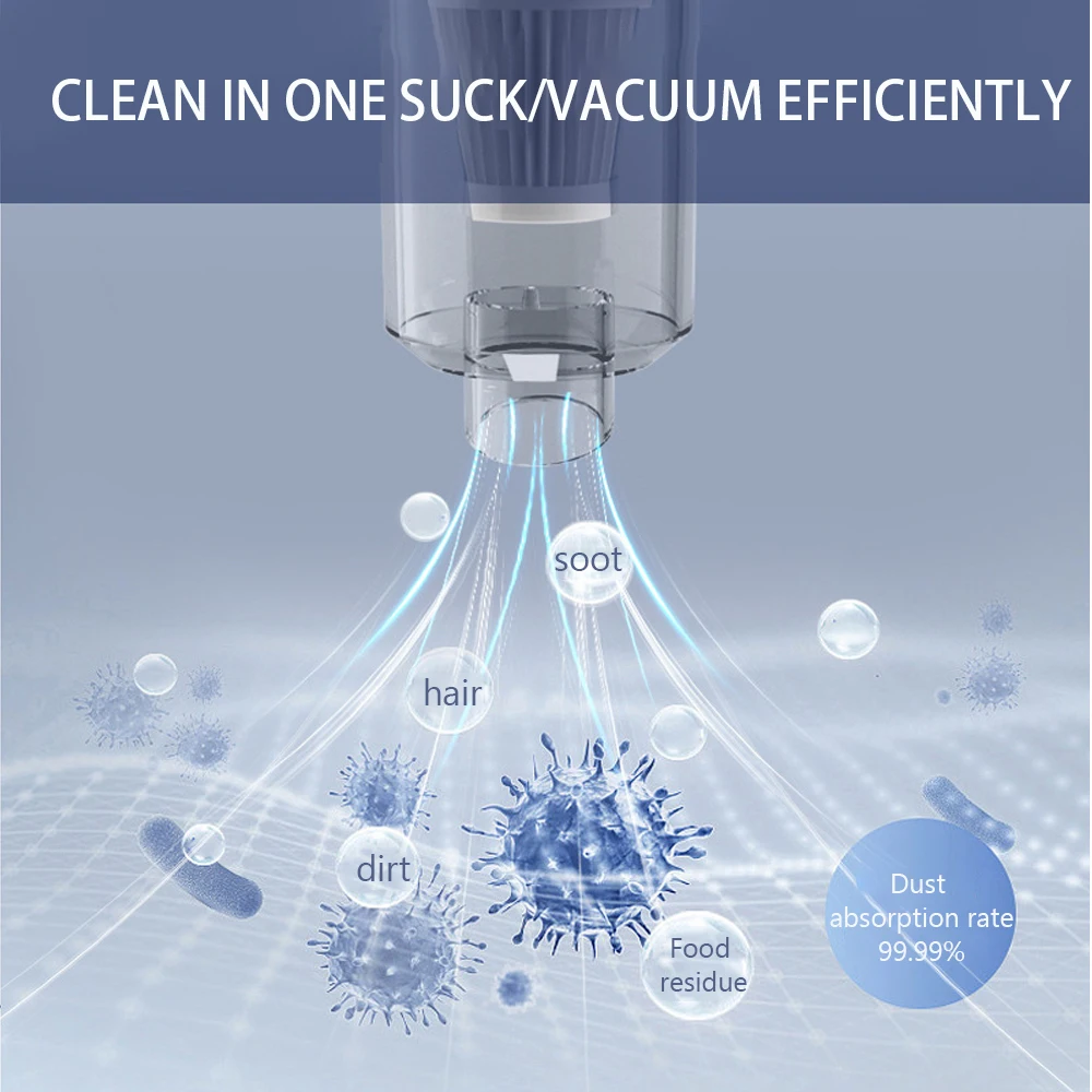 Handheld Portable Mini Battery Powered Wet Dry Car Vacuum Cleaner Rechargeable for Cleaning Hair Car Home Office - view 6
