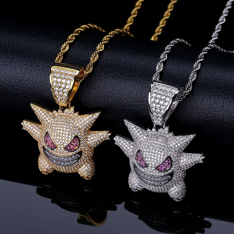 2023新トレンドヒップホップジュエリー真鍮ゲンガーネックレスブレンド