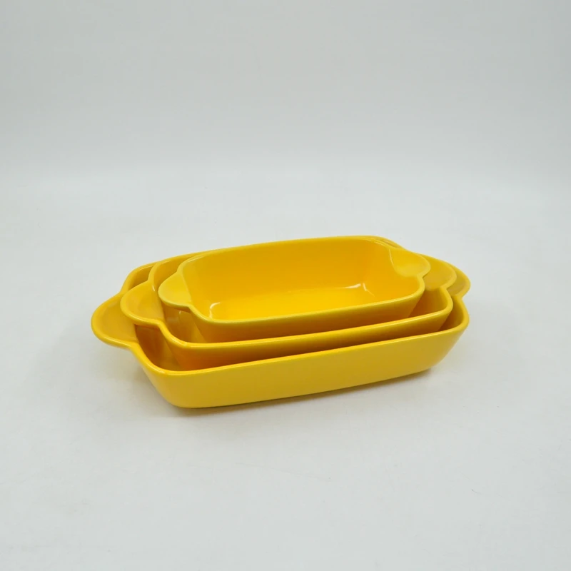 Sample Available Eco Friendly Feature and Oven Dish Plates Dinnerware Baking Tray Oven Bakeware Set Type Stoneware Ceramic Baking Tray