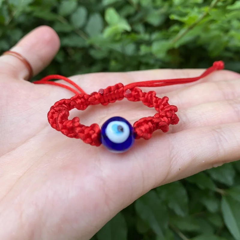 Lot De 9 Bracelets Mauvais Œil YAOYYG - Tressés Main, Réglables, Rouge Porte-Bonheur