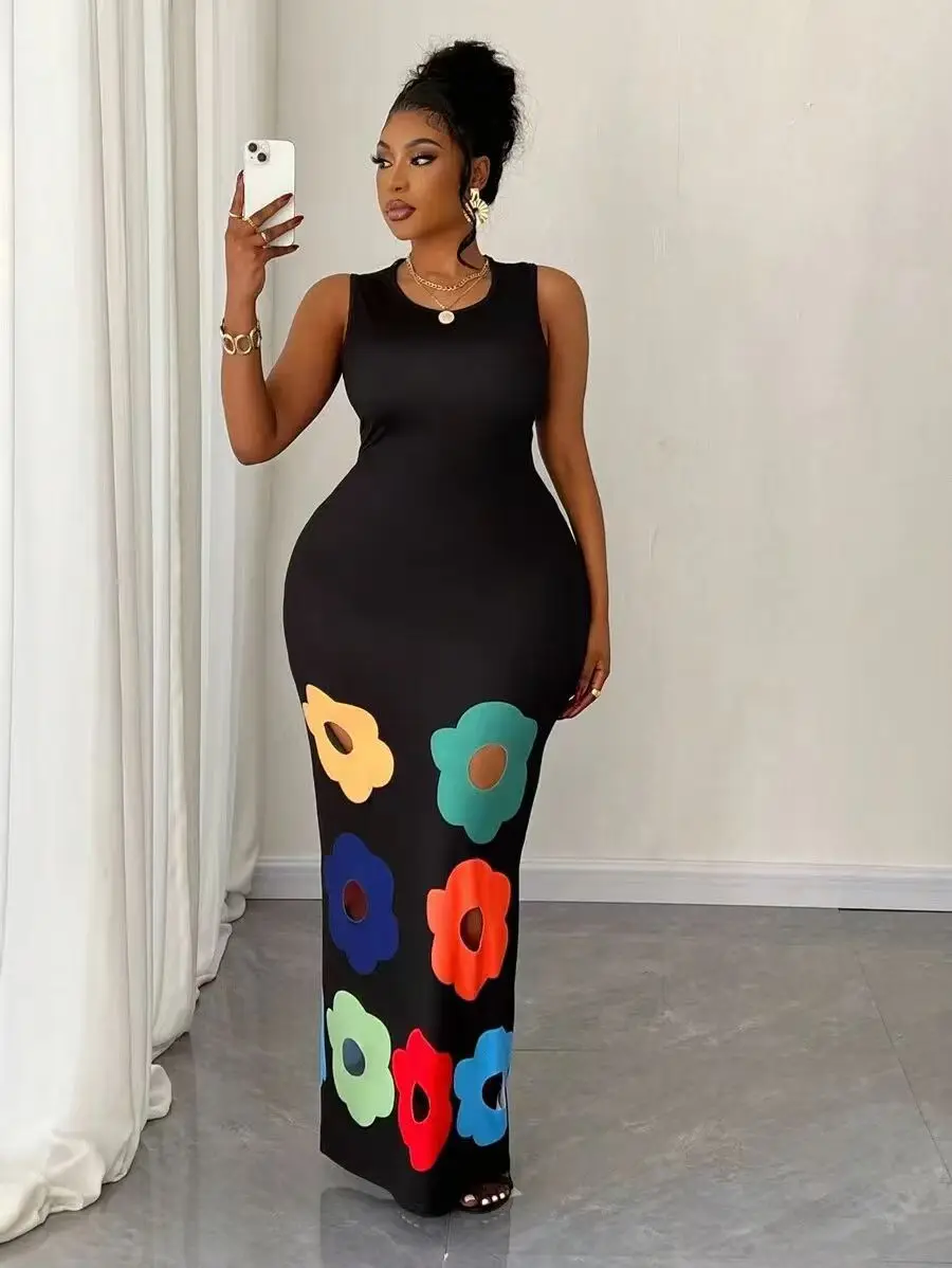 Summer New Women Clothing Ladies Elegant Fashion Round Neck Sleeveless Color Matching Ho aperçu 8