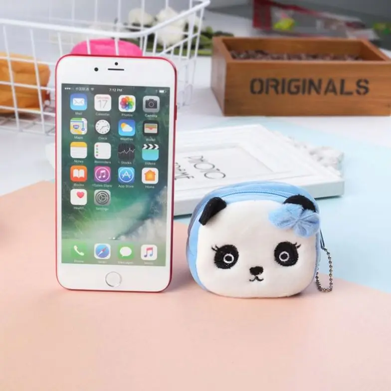 Cartoon Wallets Keychain Coin Purse Cute Owl Bear Anime Storage Bag Case Gift for Girls Mini Backpack Coin Purse Keychain Wallet
