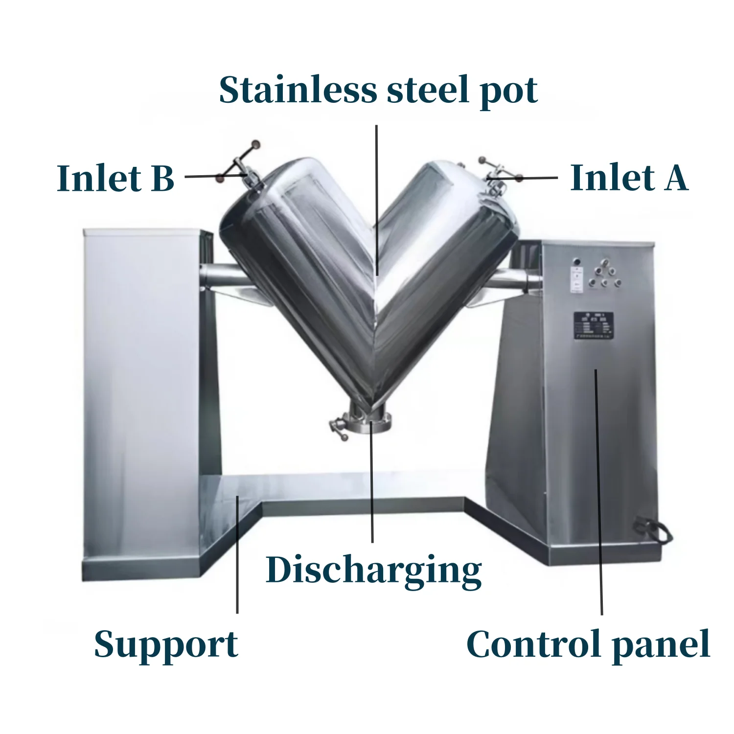 V Mixer Machine V Shape Powder Cone Mixer Machine Vertical Spices Protein Powder Mixing ...