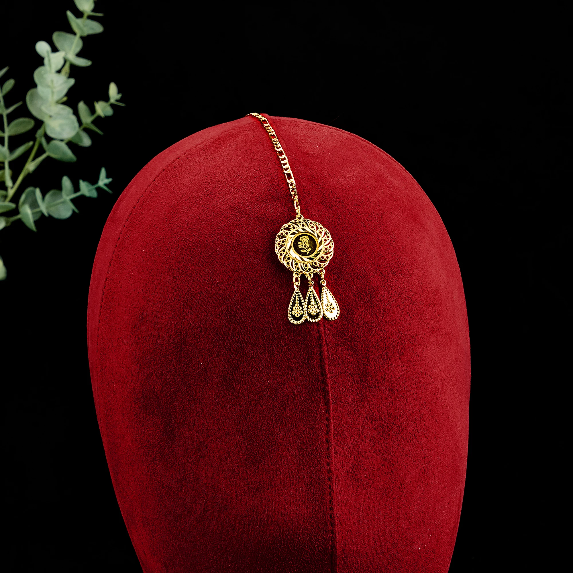 Aesthetic Handmade Gold Plated Copper Fashion Head Jewelry Chain Headdress Chain Stylish Hair Chain Yiyi for Unisex Engagement