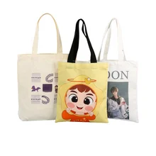 Customized Printed Eco friendly Cotton Canvas Beach Shoulder shopping Duffle Tote Bags Grocery bag