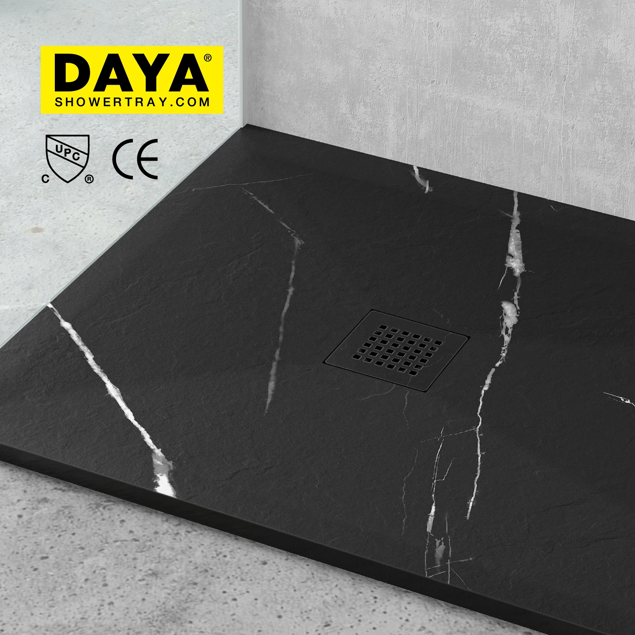Easy Cleaning Antislip Tray Base Shower Pan Granite Marble European Design square White Shower Tray