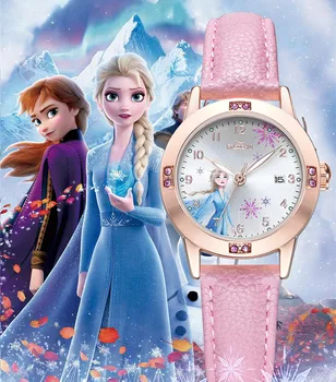 Original Disney SF54200 Frozen Elsa Princess girl watch gift set Cartoon Student 6 to 11 Girls kids Watches