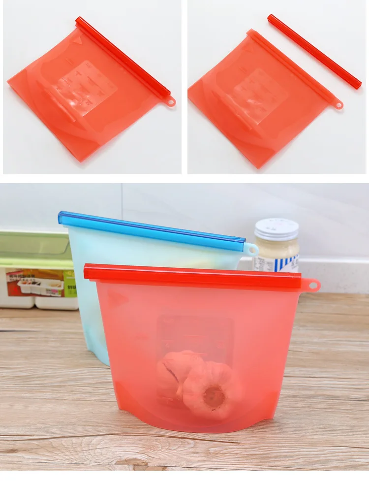 Customized High-Temperature Resistant Food Grade Silicone Fresh-Keeping Bag for Kitchen Use for Outdoor Camping Storage Fresh details