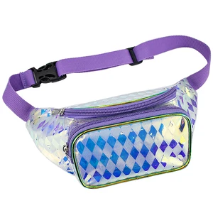 Custom Fashion waterproof Shiny PVC Simple Waist Belt Bag Fanny Pack Kids