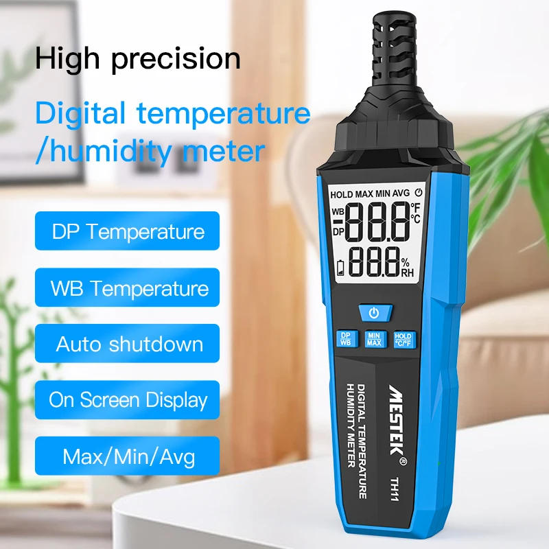 TH11 Digital Temperature and Humidity Meter  Multifunctional  Temperature Meter LCD Fruit Wheat Crops Humidity Tester