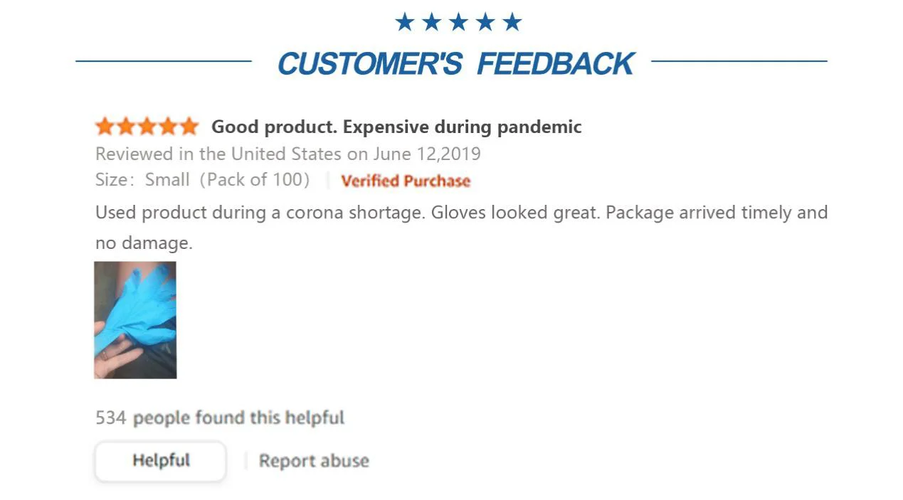 Jiali Medical Exam En455 Pure Nitrile Protective Blue Powder Free