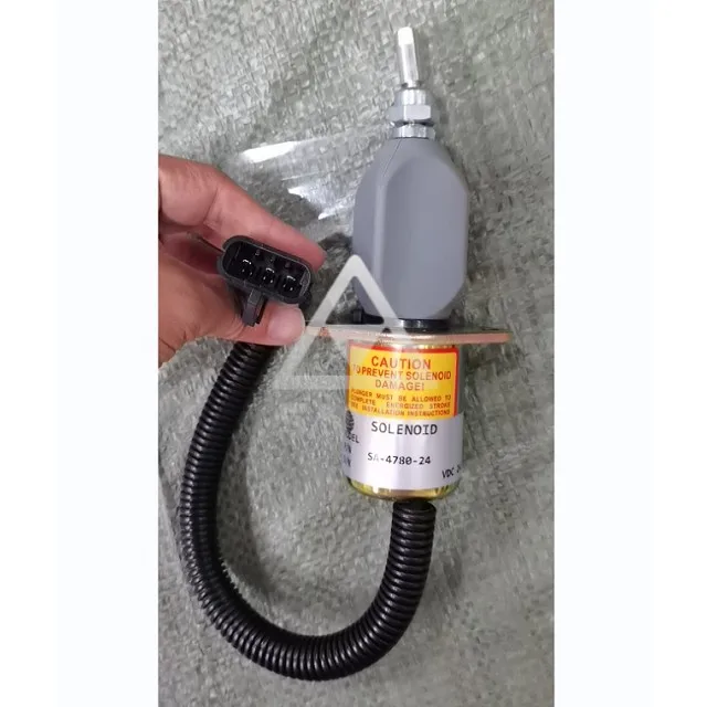 Engine Fuel Stop Solenoid 99453479 for New Holland EX215 Excavator Parts 24V Flameout Shut off Solenoid Valve
