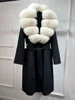 Black + white fox fur