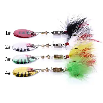 CHEERY Wholesale 70mm Metal Spoon Spinner Bait 5.5g Ocean Boat Fishing Lure with Feather Hook for River Lake and Stream – Metal Jig – view 4