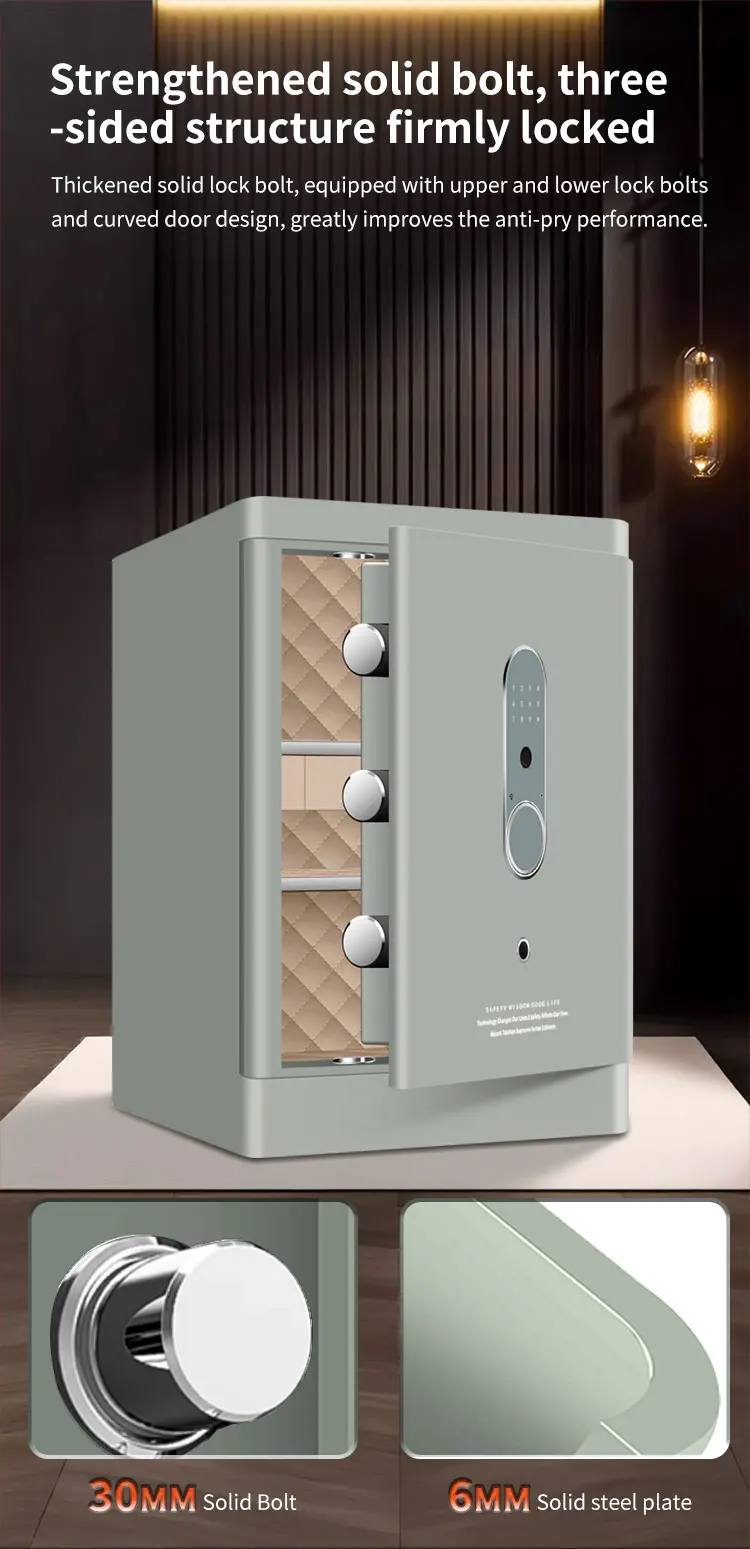 CEQSAFE High Quality Intelligent Fingerprint Wall-Mounted TUYA APP WIFI Safe Cabinet with Key Lock factory