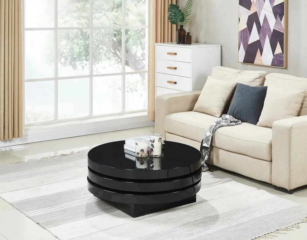 Hot Selling Square Coffee Table in White  High Gloss MDF 3 Liers square Coffee Tables