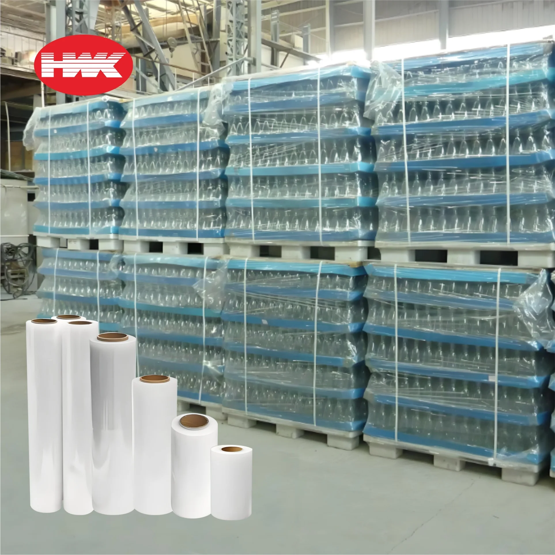 HWK Factory Custom Transparent Pre-stretched Stretch Film for High-speed Packing and Pallet Wrapping