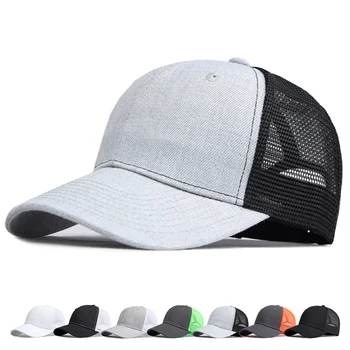 Summer Outdoor Sports Gorras Custom Logo Embroidery Nylon Hat Blank 6 Panel Mesh Trucker Hats Printed Cap For Women Men