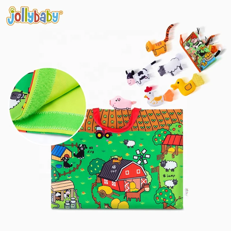 Jollybaby моющиеся взять с собой на ферме игровой коврик набор для раннего образования и весело