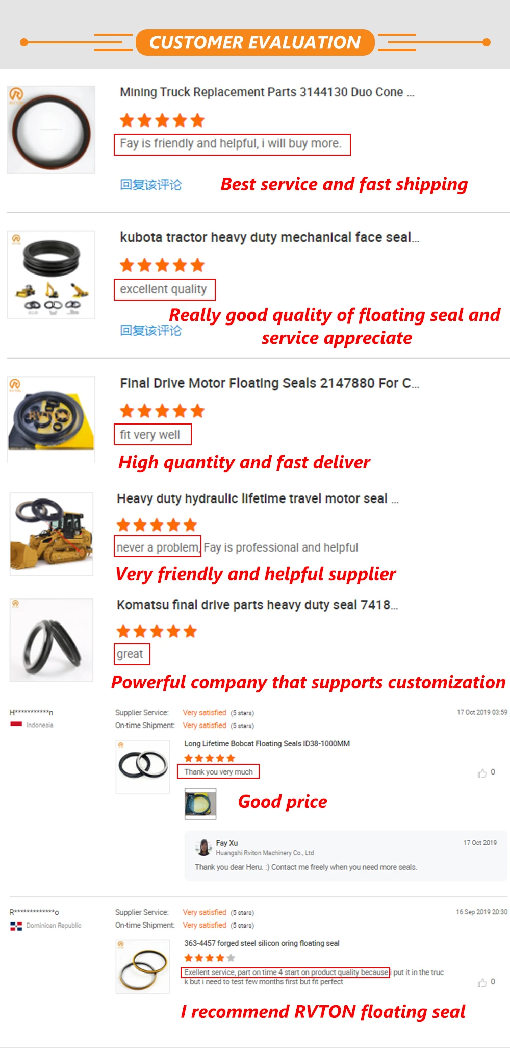 Liebherr Dozer Final Drive Lifetime Axial Face Seal 7610241 7610244 Duo Cone Floating Seal Supplier