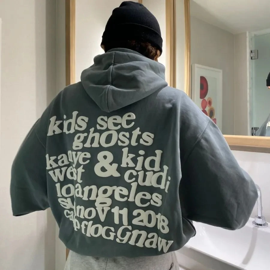 Custom Men's French Terry 3D Puff Printing Hoodie Vintage Distressed Acid Wash Cotton Oversized Zip Hooded Collar